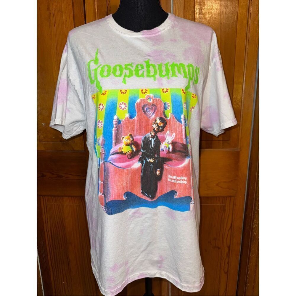 Goosebumps Night of the Living Dummy Pink Tye Dye Oversized Tee Size Medium
